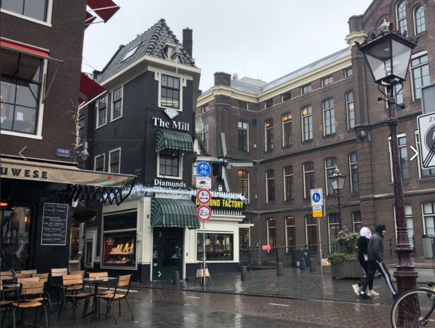 улицы Амстердама зимой